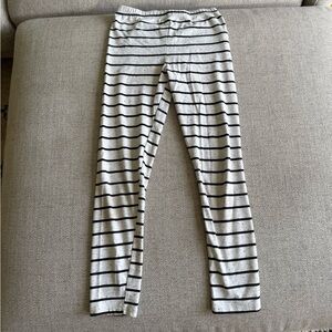 Girls Striped Black and White Leggings